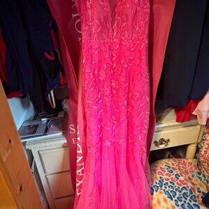 Hot Pink Prom Dress Size - 4